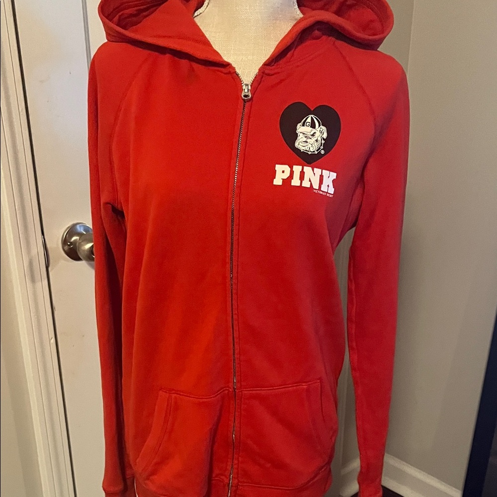 Red PINK Georgia  bull dog Hoodie